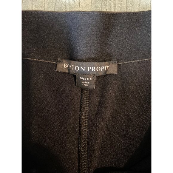 Boston Proper Flared Stretch Pants Size S Black Wide Leg Minimalist Travel - Picture 4 of 9
